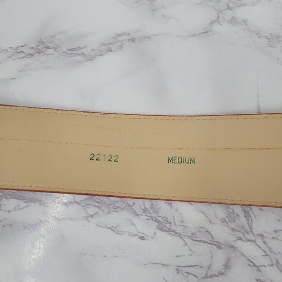 Emmanuel Vintage Oversized Gold Buckle and Deep Coral Lizard Embossed Belt main image 10